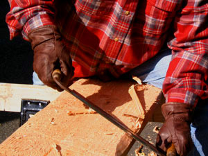 the hand hewing     process