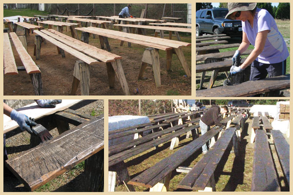 siding and beams staining process